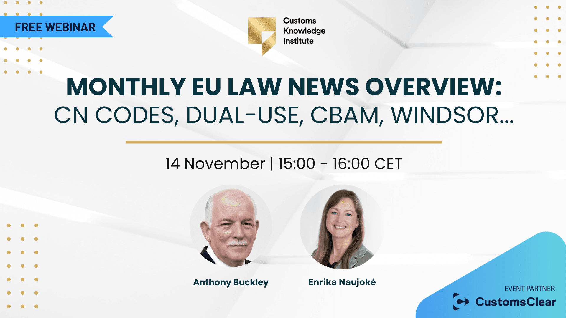 Monthly EU law news overview | CN codes, dual-use, CBAM, Windsor…