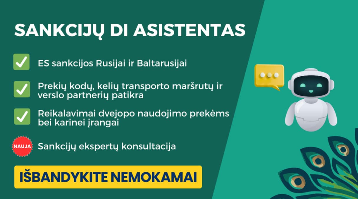 Naujiena! Ekspertų pagalba sankcijų taikymo srityje