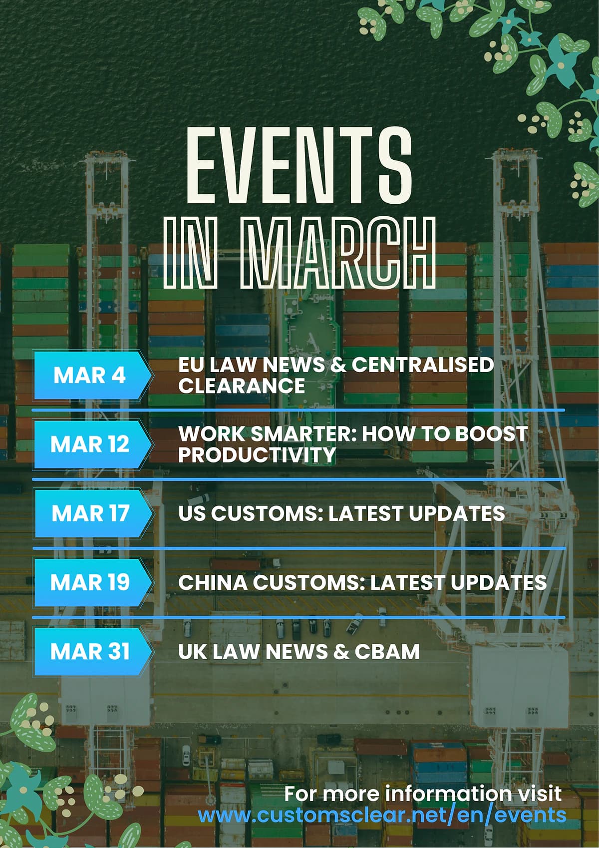 Online events in March for customs and trade practitioners!