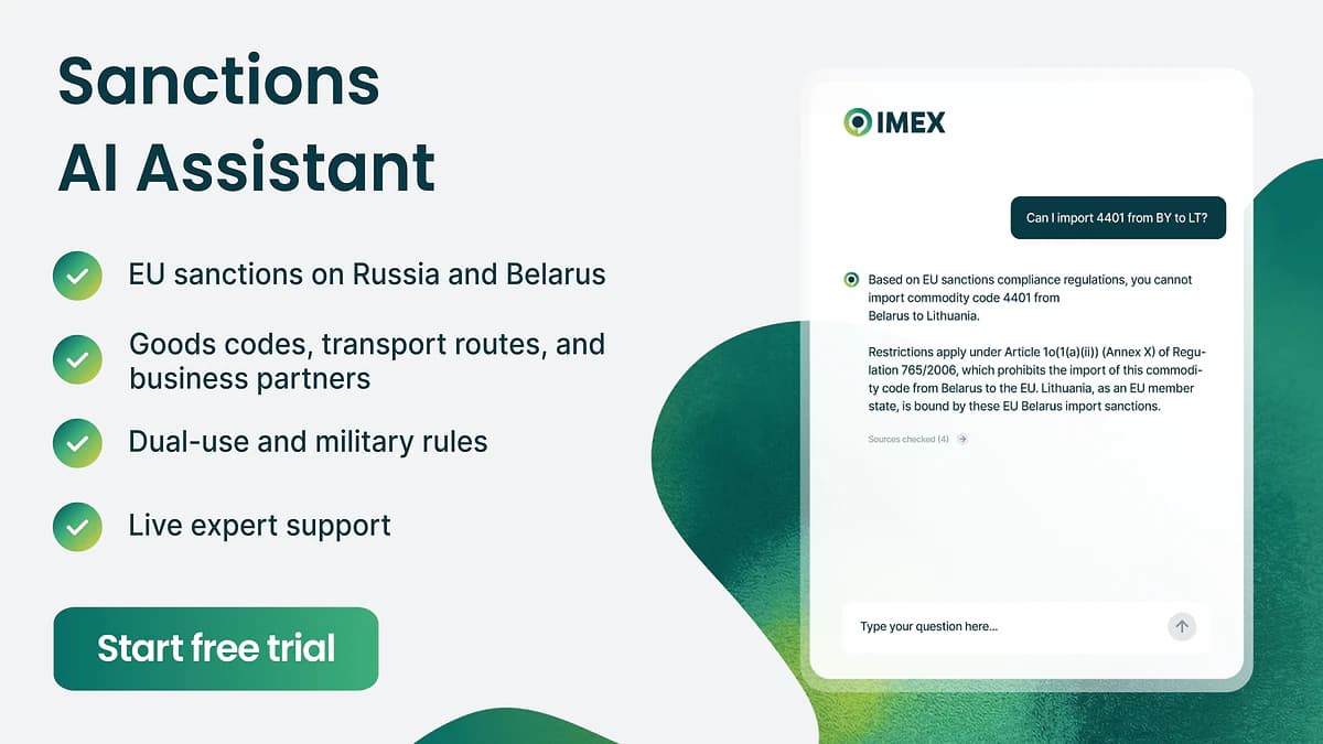 Sanctions AI assistant: complimentary   1-week access