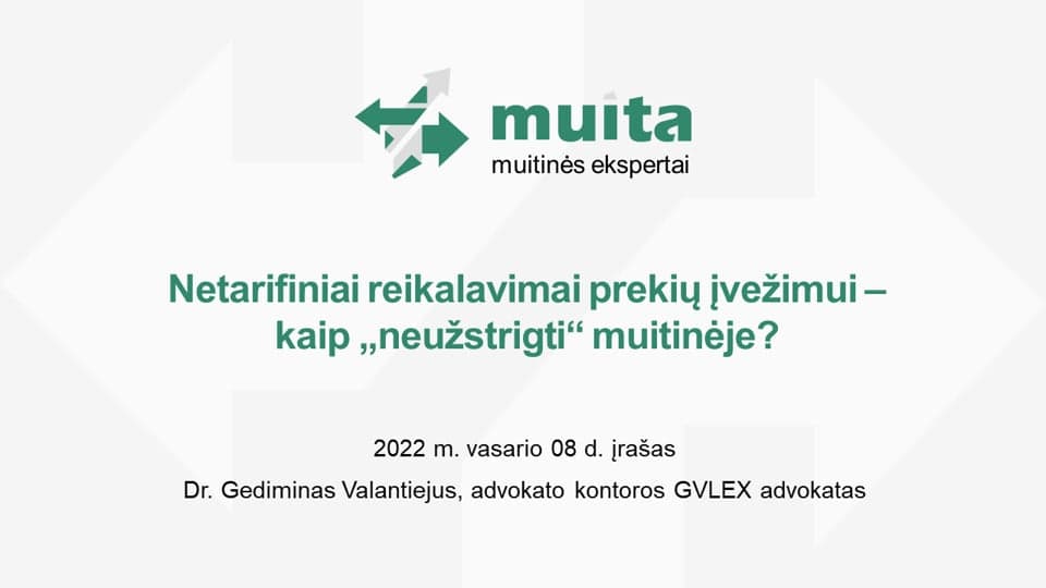 Netarifiniai reikalavimai prekių įvežimui