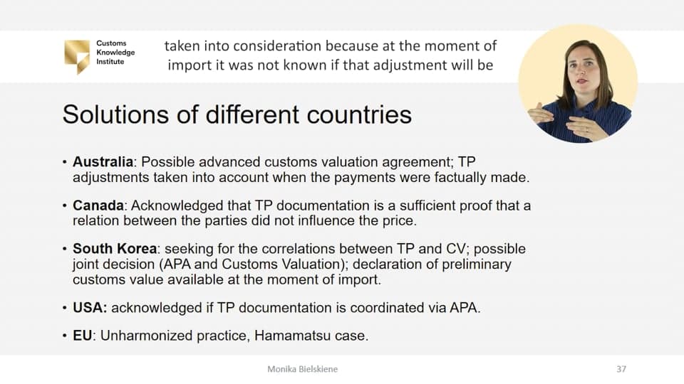Customs valuation and transfer pricing adjustments
