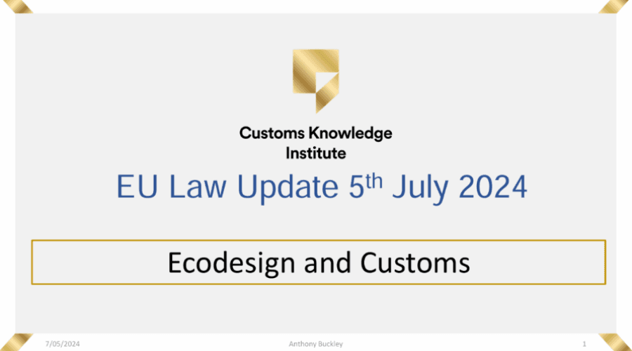5/8 Ecodesign for Product Sustainability Regulation and Customs